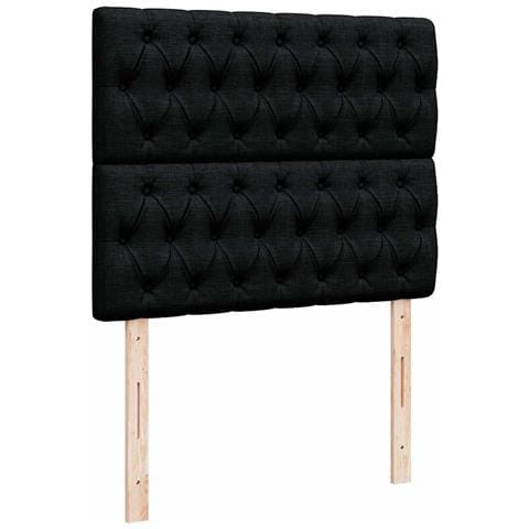 Struttura Letto Pouf con Materasso Nero 120x190 cm in Tessuto - Foto 9