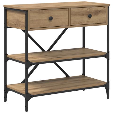 Tavolo Consolle Rovere Artigianale 75x34.5x75 cm Legno ingegnerizzato - Foto 1
