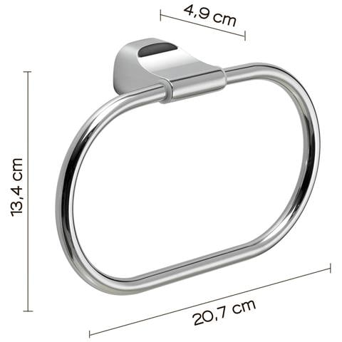 Portasalviette Ad Anello Da Muro In Acciaio Inox E Cromall St70 Serie Stelvio Cromato - Foto 2