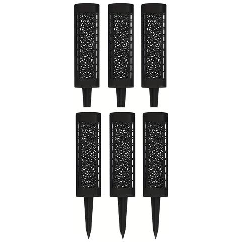 Set Di 6 Luci Solari Quadrate A Led Con Motivo Traforato Per Giardino - Foto 1
