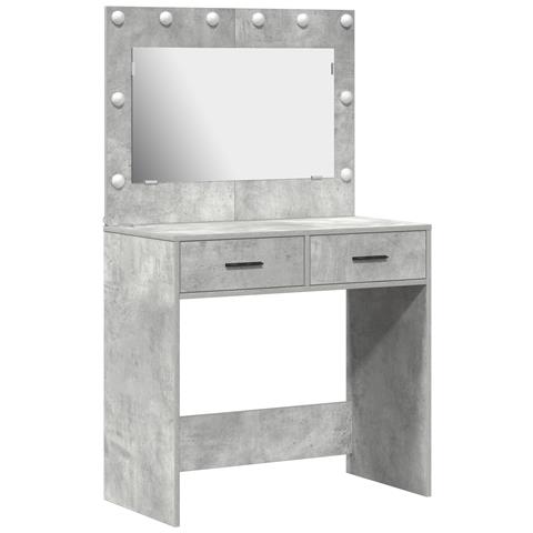 Toeletta con luci LED Grigio cemento 78,5x41x135 cm - Foto 1