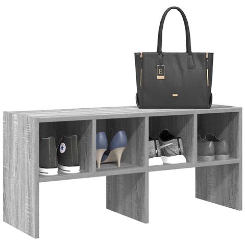Scarpiera Impilabile Grigio Sonoma 89,5x30x40 cm - Foto 2