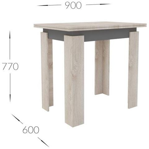 Tavolo Star - Marrone - Truciolare - 90x60x77 Cm - Foto 5