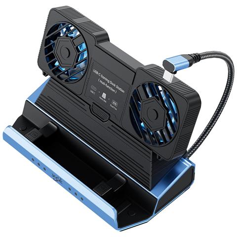 Docking Station Gaming Usb-c 10-in-1 Con Doppie Ventole Rimovibili E Alloggiamento Per Hard Disk - Foto 2