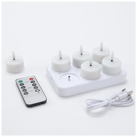 Set Di 6 Candele Led Ricaricabili Senza Fiamma Con Telecomando - Foto 1