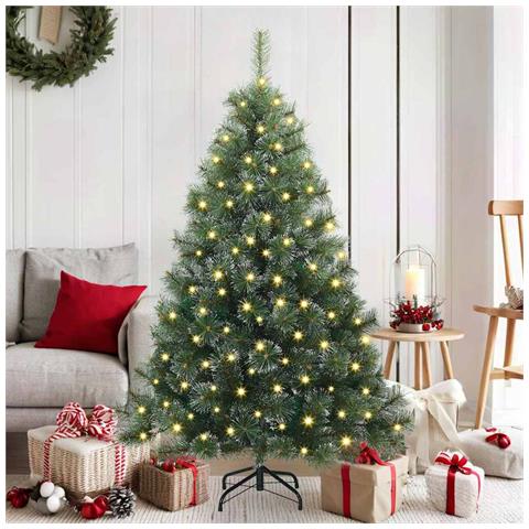 Albero di Natale artificiale con 150 LED Verde 150 cm PE e PVC - Foto 2