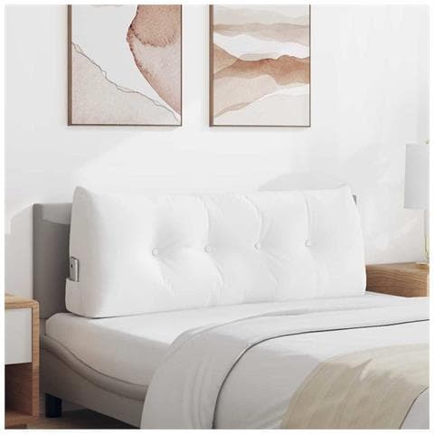 Cuscino per Schiena Bianco 120 x 24 x 50 cm Tessuto - Foto 2