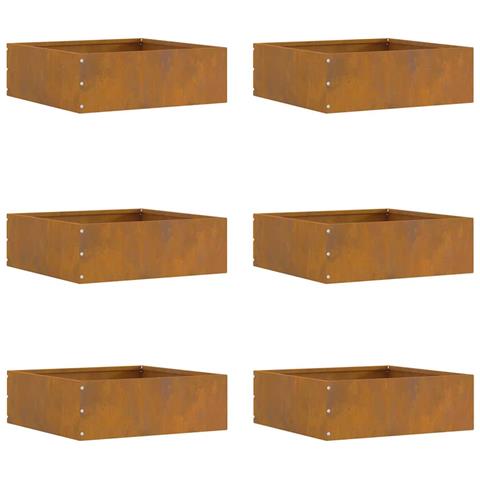 Bordura per Prato 6 pcs Ruggine 40 x 40 x 13 cm - Foto 1