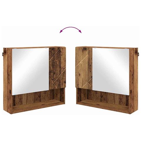 Set di mobili per il bagno con porta 2 pcs Legno vecchio - Foto 9