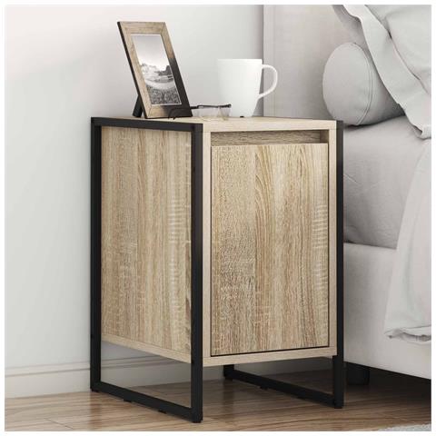 Comodino 2 pcs Sonoma 39,5 x 30 x 50 cm Legno multistrato - Foto 2