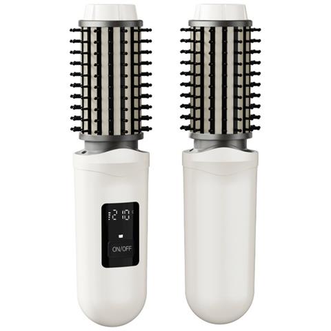 Spazzola Lisciante Senza Fili: Ionica, Portatile, Arricciacapelli E Lisciante 2 In 1 White - Foto 1