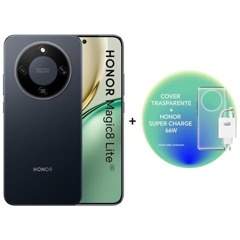 Magic8 Lite 5G 256GB 8GB Ram Display 6.79" Amoled Main Camera 108MP USB tipo-C Dual nanoSim (+eSim) Snapdragon 6 Gen4 MagicOS 9 7500mAh Midnight Black + Cover + Charger (Kit) - Foto 1