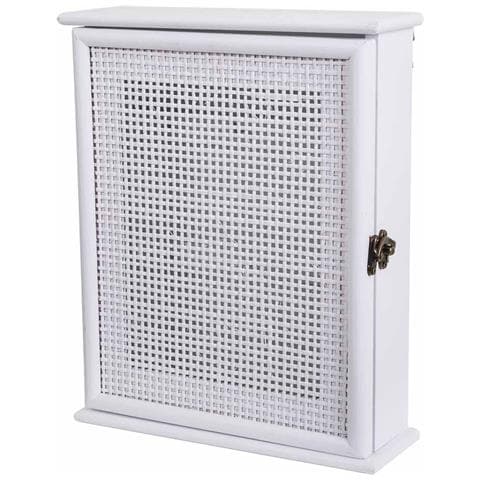 Scatola Chiavi Legno Griglia Bianca 24x7.5x30h Cm - Foto 1