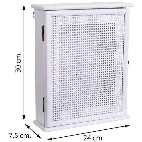 Scatola Chiavi Legno Griglia Bianca 24x7.5x30h Cm - Foto 8