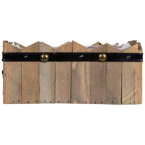Cesto Rettangolare In Legno Blu 24x15x9/10,5h Cm - Foto 2