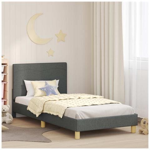 Struttura letto bambini con testata Grigio scuro 80 x 200 cm - Foto 2