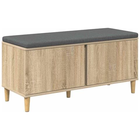 Panca per ingresso con cuscino Rovere Sonoma 100 x 38 x 46 cm - Foto 1