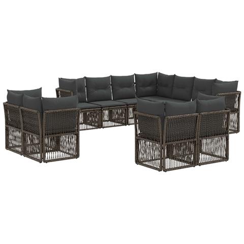 Set Divano da Giardino 11 pcs Grigio polyrattan - Foto 1