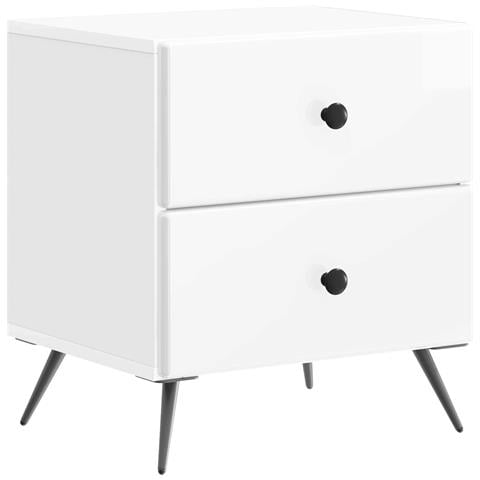 Armadio da Notte con cassetto Bianco Lucido 43 x 34,5 x 47,5 cm - Foto 1