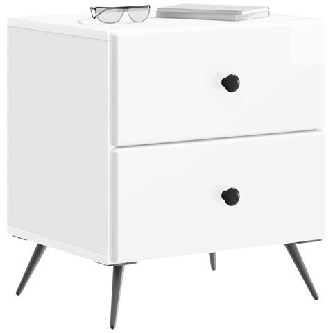 Armadio da Notte con cassetto Bianco Lucido 43 x 34,5 x 47,5 cm - Foto 2