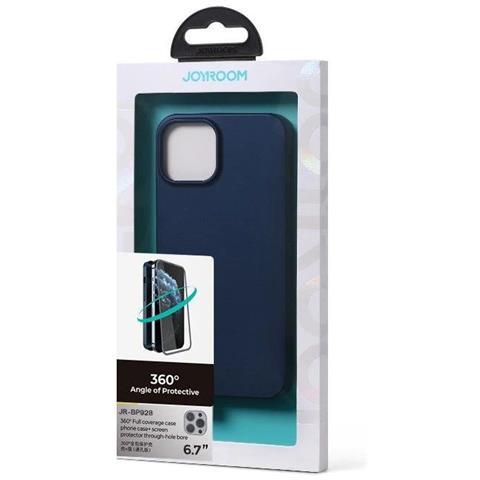 Copertura Anteriore E Posteriore Per Iphone 13 Pro Max + Protezione In Vetro Temperato Per Schermo Blu (jr-bp928 Blu) - Foto 1