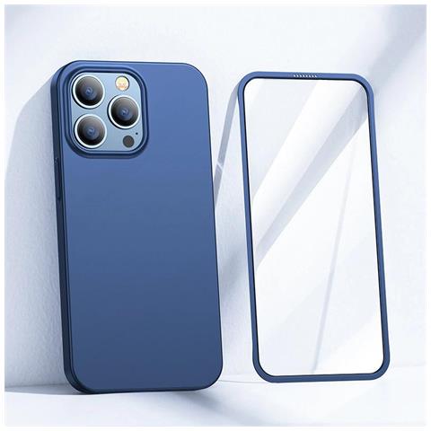 Copertura Anteriore E Posteriore Per Iphone 13 Pro Max + Protezione In Vetro Temperato Per Schermo Blu (jr-bp928 Blu) - Foto 7