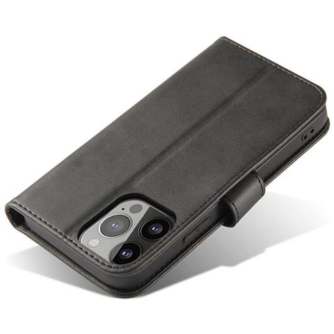 Custodia Magnetica Per Oppo A17, Cover Flip Con Supporto Per Portafoglio, Nera. - Foto 1