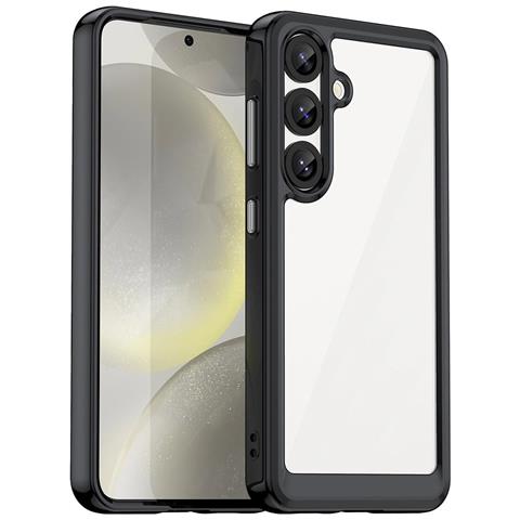 Samsung Galaxy S25 Custodia In Silicone ""outer Space Case"" Con Bordo In Gel - Nera - Foto 1