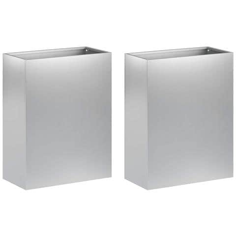 Vaso da giardino 2 pz Argento 40 x 20 x 40 cm Acciaio zincato - Foto 1