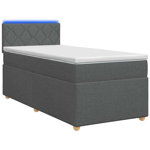 Letto box spring con materasso Grigio Scuro 90 x 190 cm Tessuto - Foto 1