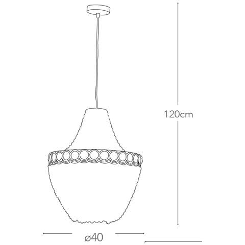 I-BOLERO / S40 - Lampadario classico decorato con cristalli 60 watt E27 - Foto 4