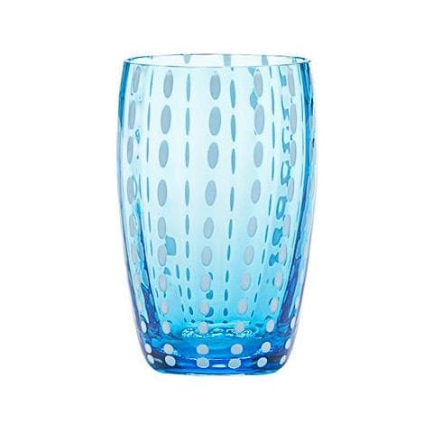 Set 6 Bicchieri Tumbler in Vetro Ø 71 mm H 109 mm Capacità 32 cl Colore Acqua Marina - Collezione Perle - Foto 1