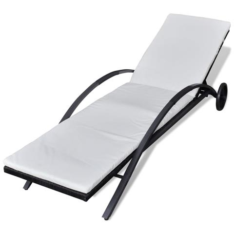 Sedia A Sdraio In Polirattan Nera - Foto 1