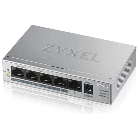 Switch GS1005HP 5 Porte Gigabit Ethernet 10 / 100 / 1000 Mbps RJ45 con 4 Porte Ethernet PoE Unmanaged - Foto 3