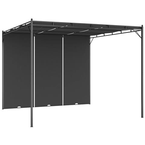 Gazebo Da Giardino Con Tenda Laterale 3x3x2,25 M Antracite - Foto 1
