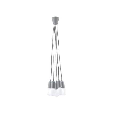 Sollux Sl. 0577 - Lampadario A Sospensione Diego 5, Moderno, Luce A Led Grigia Per Soggiorno, Camera Da Letto, Corridoio, Ufficio, Attacco E27, Colore: Grigio - Foto 1