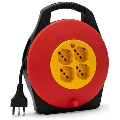 Avvolgicavo Domestico 4 Prese, Cavo H05vv-f3g1.0mm2, 5m, ce - Foto 2