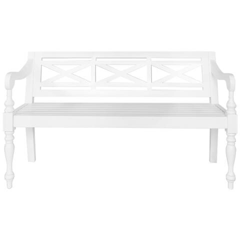 Panca Batavia 123 Cm In Legno Massello Di Mogano Bianco - Foto 6