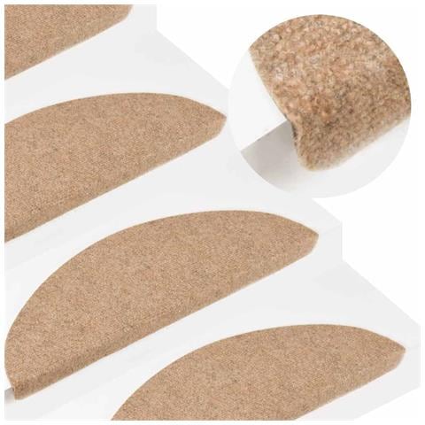 Tappeti Adesivi per Scale 15 pz 56x17x3 cm Beige - Foto 8