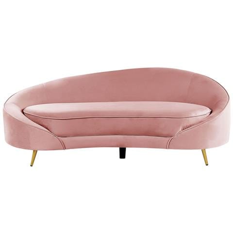 Divano 3 Posti Velluto Rosa Pastello E Oro Savar - Foto 2