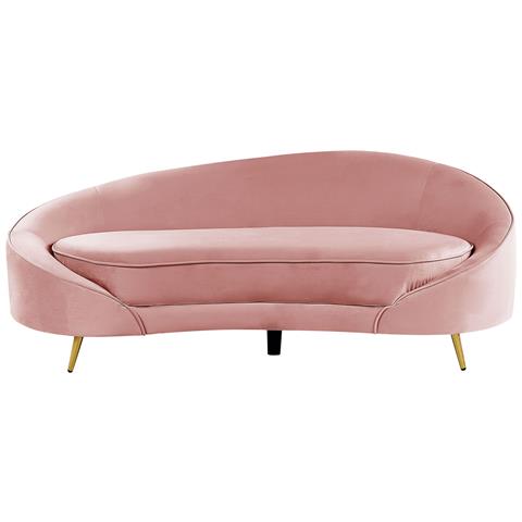 Divano 3 Posti Velluto Rosa Pastello E Oro Savar - Foto 12