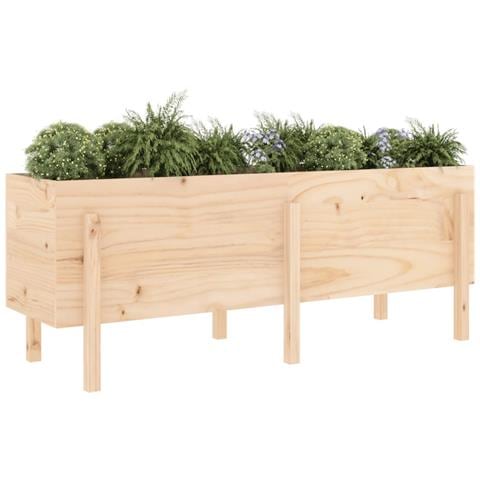 Fioriera Rialzata Da Giardino 160x50x57 Cm Legno Massello Pino - Foto 2