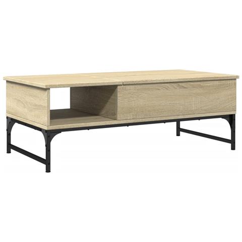 Tavolino Salotto Rovere Sonoma 100x50x35 Cm Multistrato Metallo - Foto 2