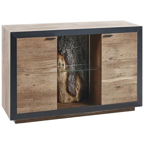 Credenza Led In Legno Chiaro E Nero 120 X 42 Cm Marana - Foto 2