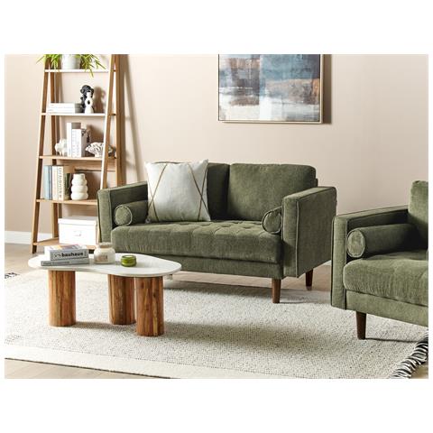 Divano 2 Posti Nurmo Tessuto Verde Scuro - Foto 1