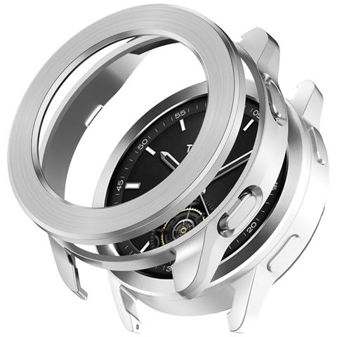 Custodia Protettiva + Set Di Lunetta Sostitutiva Per Xiaomi Watch S3 Silver - Foto 1