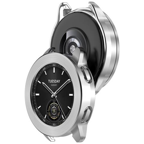 Custodia Protettiva + Set Di Lunetta Sostitutiva Per Xiaomi Watch S3 Silver - Foto 2