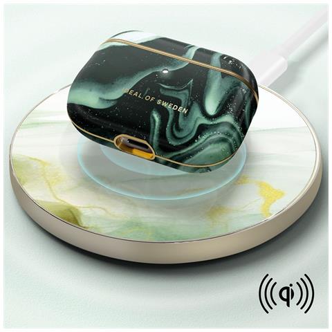 Cover Per Airpods Pro 2 Effetto Marmo Elegante Golden Olive Marble, Verde Scuro - Foto 5