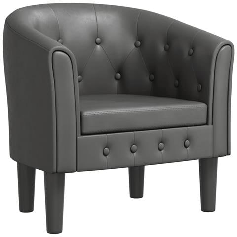 Poltrona Cabriolet Grigia In Similpelle - Foto 2