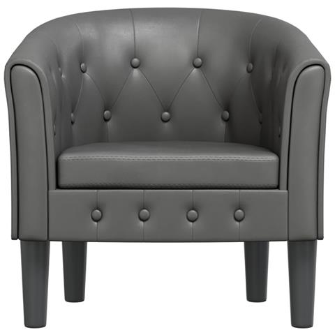 Poltrona Cabriolet Grigia In Similpelle - Foto 3